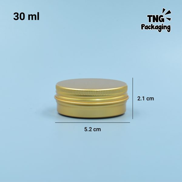 Jar Aluminium Gold - 5ml 10ml 15ml 20ml 30ml 50ml 60ml 80ml 100ml 150ml - Image 7