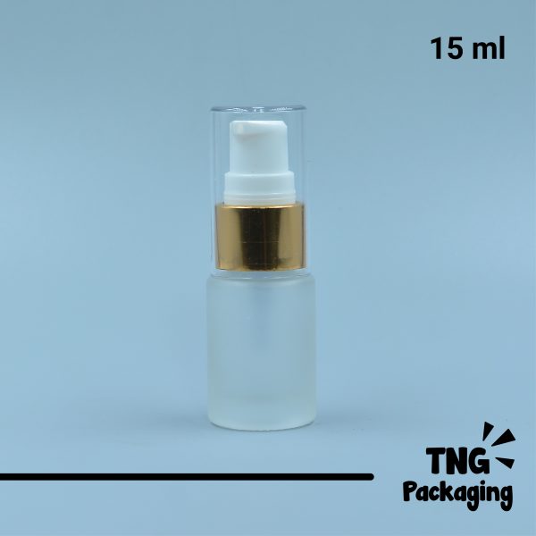 Botol Pump Kaca Leher Gold - 15 ml - Image 2