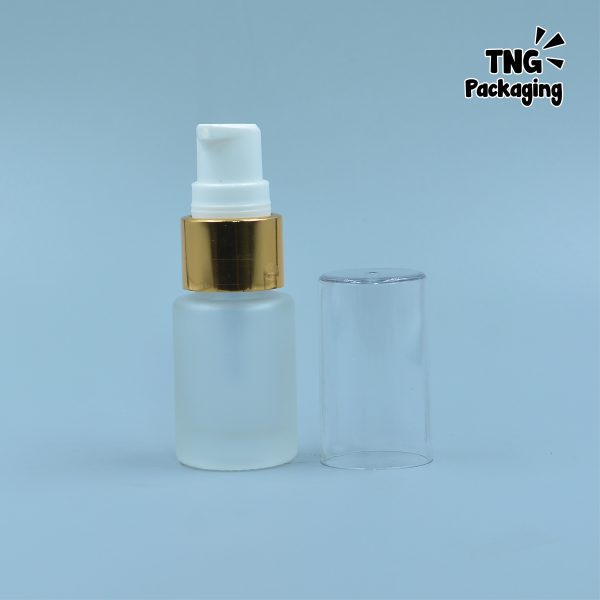 Botol Pump Kaca Leher Gold - 15 ml - Image 3