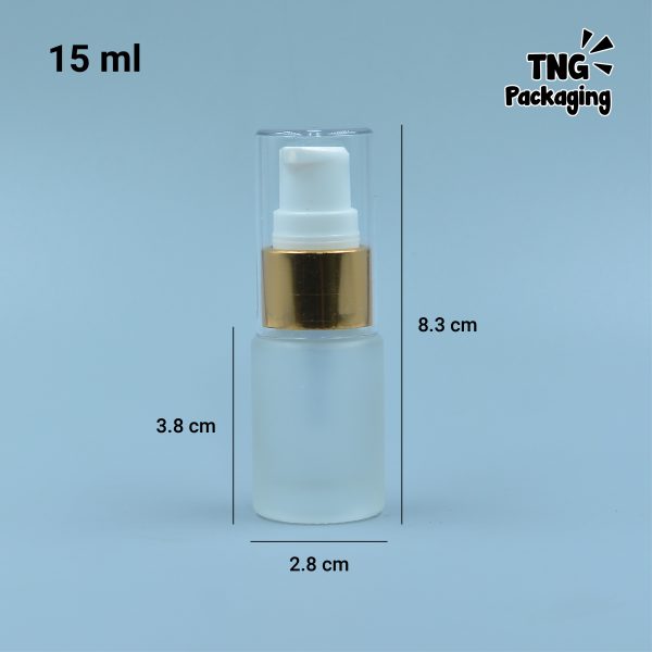 Botol Pump Kaca Leher Gold - 15 ml - Image 4