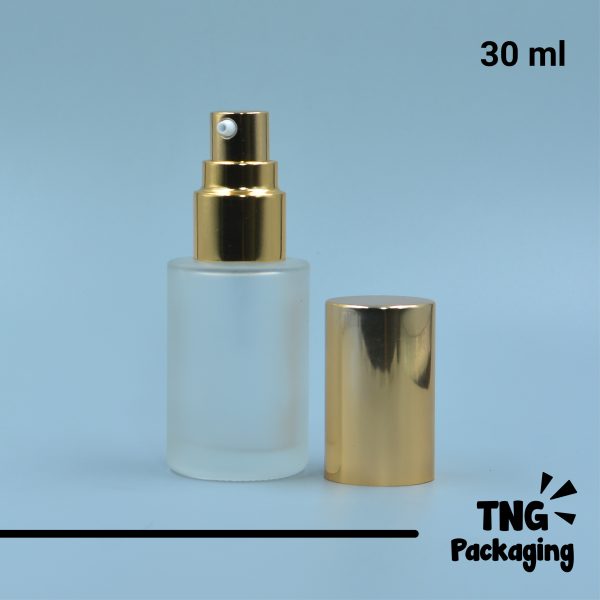 Botol Pump Kaca Tutup Gold - 30 ml - Image 2