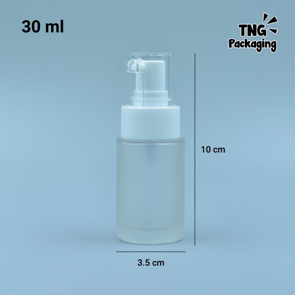Botol Pump Kaca Tutup Bening - 30ml - Image 4