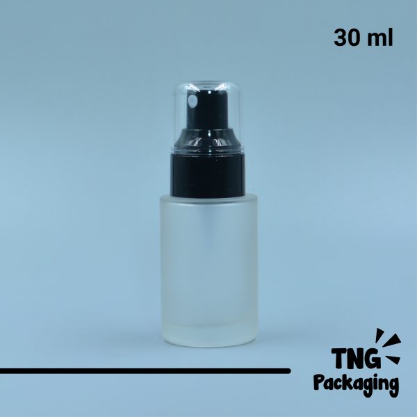Botol Spray Kaca Tutup Hitam Bening - 30 ml - Image 2