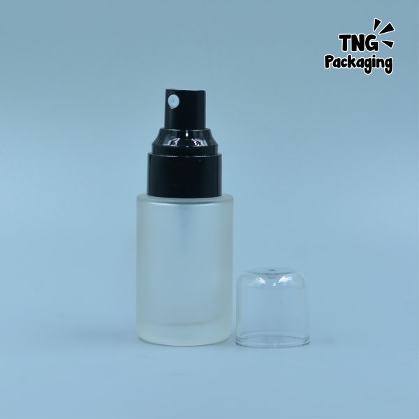 Botol Spray Kaca Tutup Hitam Bening - 30 ml - Image 3