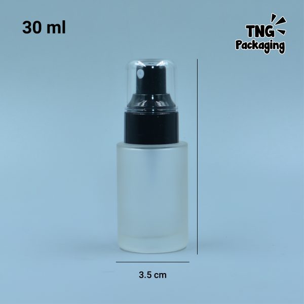 Botol Spray Kaca Tutup Hitam Bening - 30 ml - Image 4