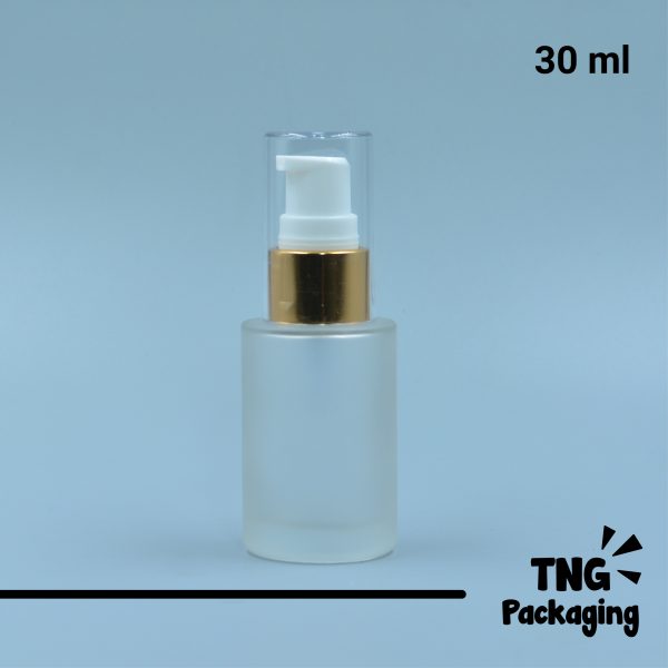Botol Pump Kaca Leher Gold - 30 ml - Image 2
