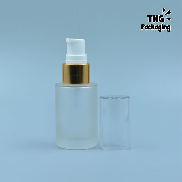 Botol Pump Kaca Leher Gold - 30 ml - Image 3