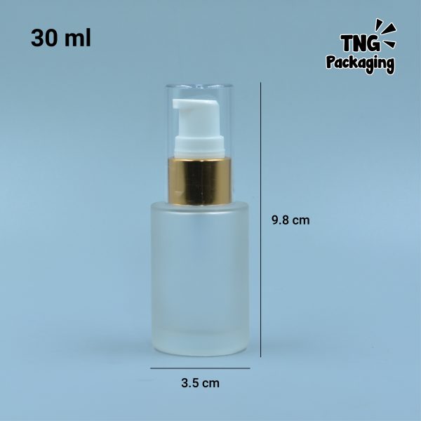 Botol Pump Kaca Leher Gold - 30 ml - Image 4