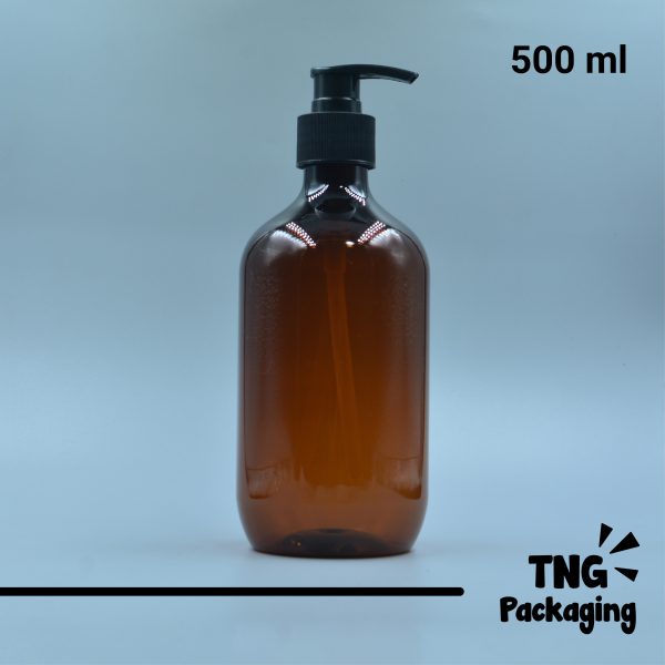 Botol Pump Plastik Coklat - 500 ml - Image 2