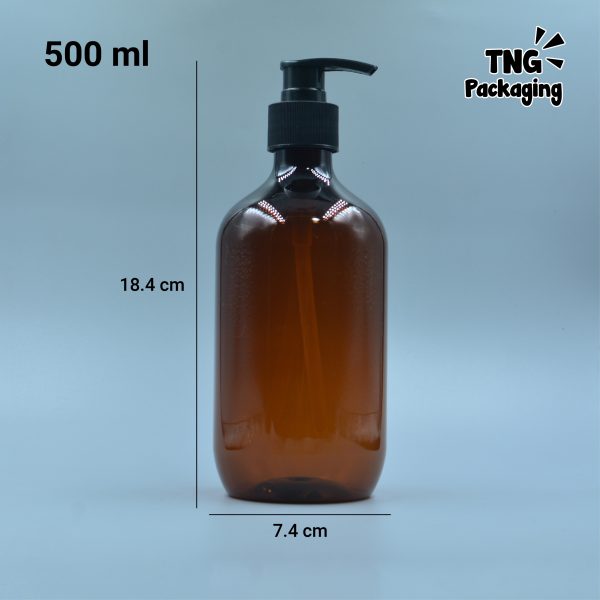 Botol Pump Plastik Coklat - 500 ml - Image 3