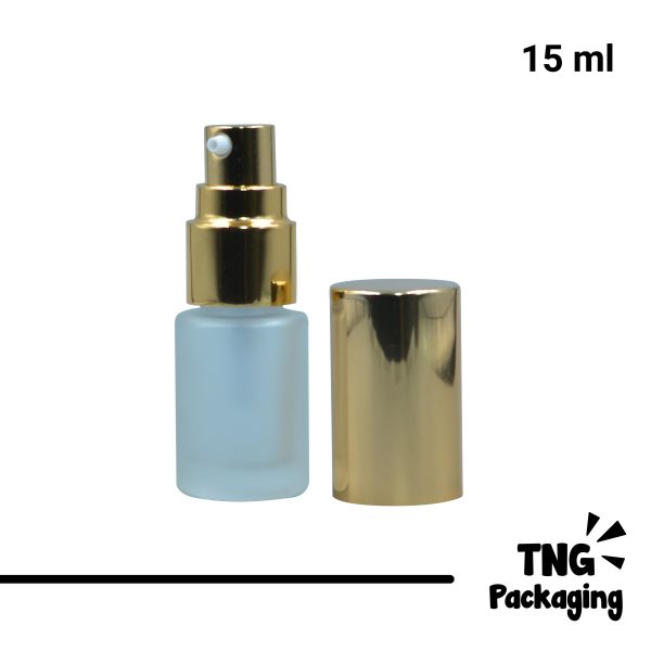 Botol Pump Kaca Tutup Gold - 15 ml