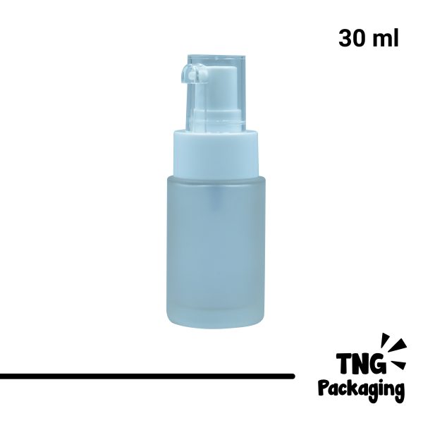 Botol Pump Kaca Tutup Bening - 30ml