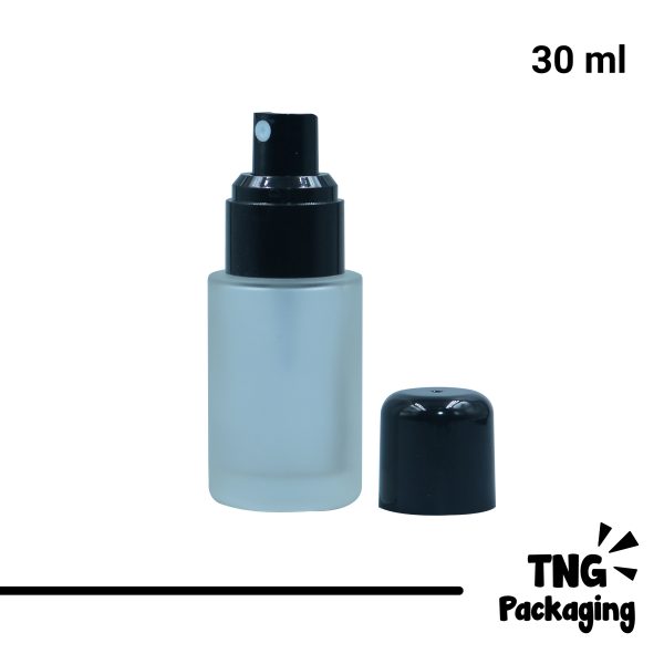 Botol Spray Kaca Tutup Leher Hitam - 30 ml