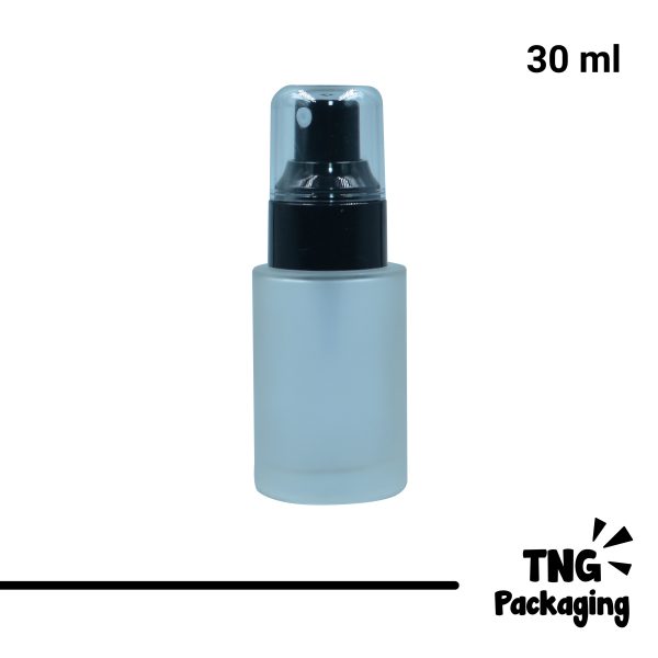 Botol Spray Kaca Tutup Hitam Bening - 30 ml