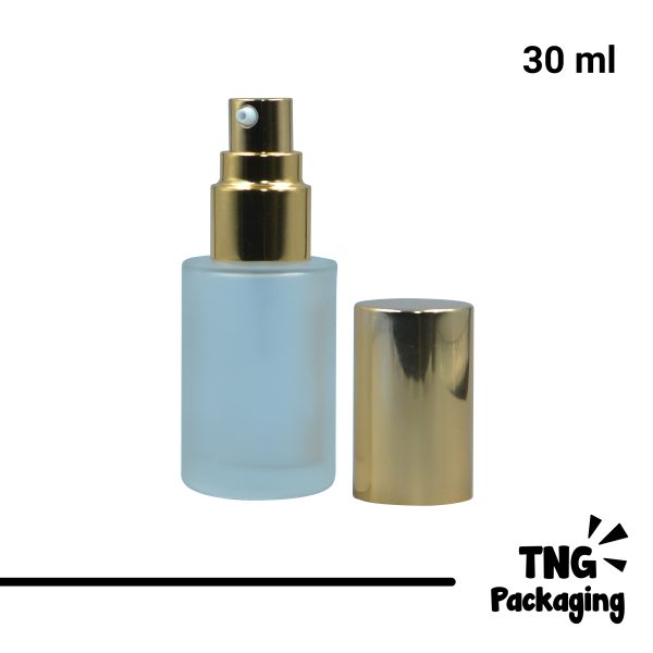 Botol Pump Kaca Tutup Gold - 30 ml