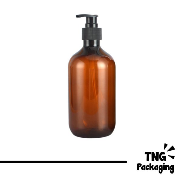 Botol Pump Plastik Coklat - 500 ml