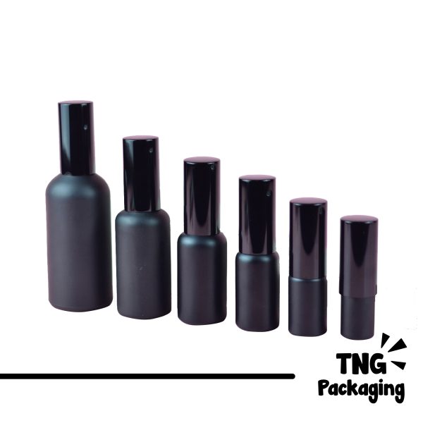 Botol Kaca Spray Tutup Hitam 5ml 10ml 20ml 30ml 50ml 100ml