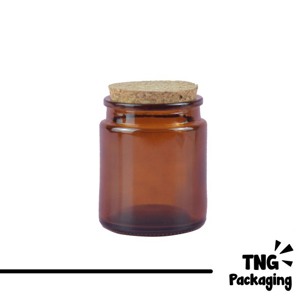 Jar Kaca Amber Tutup Gabus 200 ml