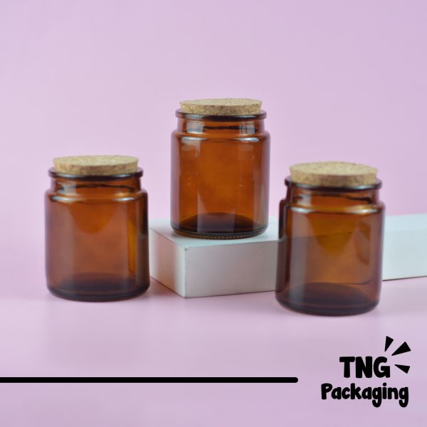 Jar Kaca Amber Tutup Gabus 200 ml - Image 2