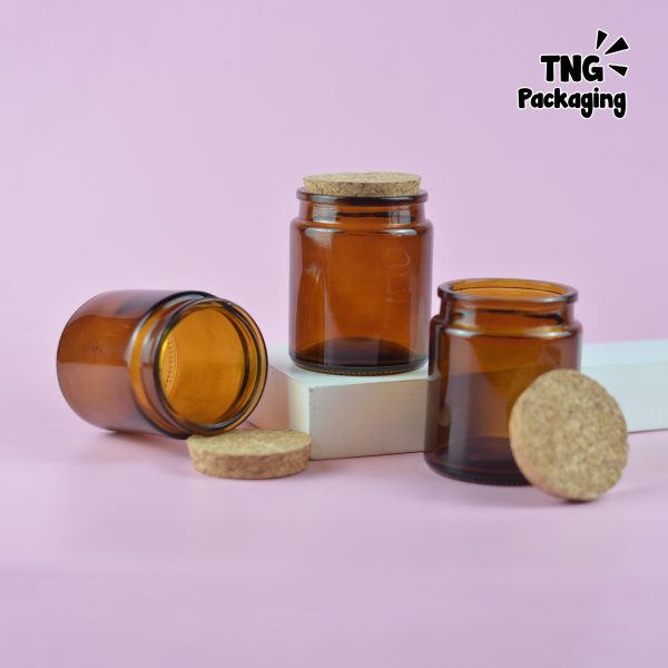 Jar Kaca Amber Tutup Gabus 200 ml - Image 3