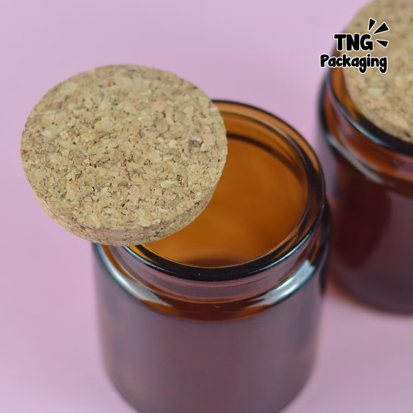 Jar Kaca Amber Tutup Gabus 200 ml - Image 4