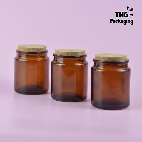 Jar Kaca Amber Tutup Gabus 200 ml - Image 5