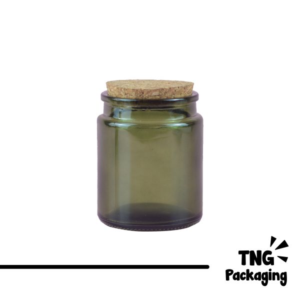 Jar Kaca Hijau Tutup Gabus 200 ml