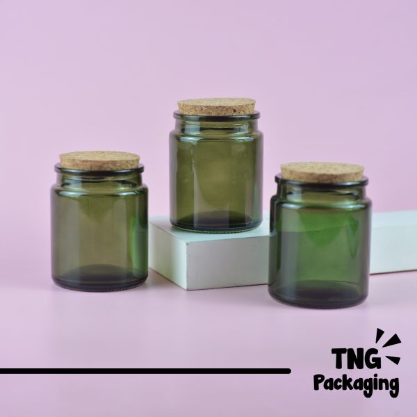 Jar Kaca Hijau Tutup Gabus 200 ml - Image 2