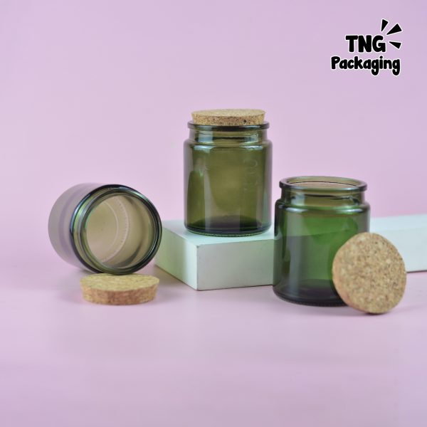 Jar Kaca Hijau Tutup Gabus 200 ml - Image 3