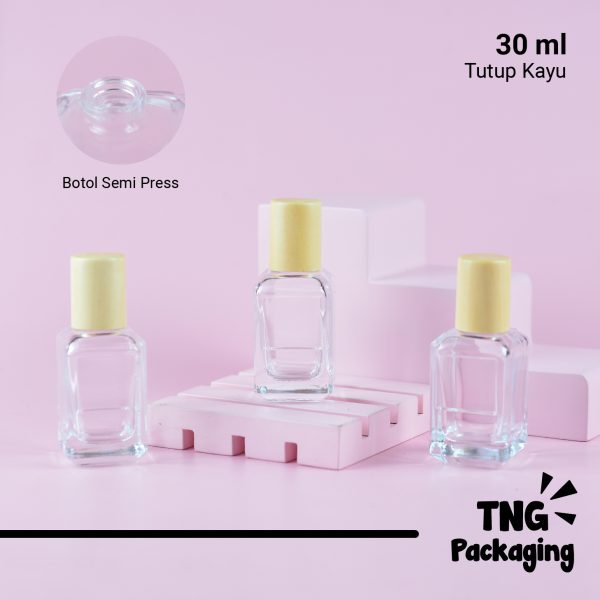 [SEMI PRESS] Botol Parfum Kotak Tutup Kayu - 30 ml - Image 2