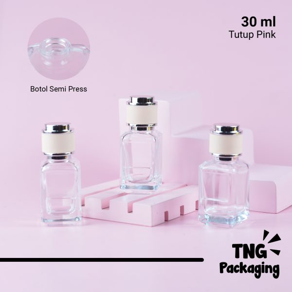 [SEMI PRESS] Botol Parfum Kotak Tutup Pink - 30 ml - Image 2