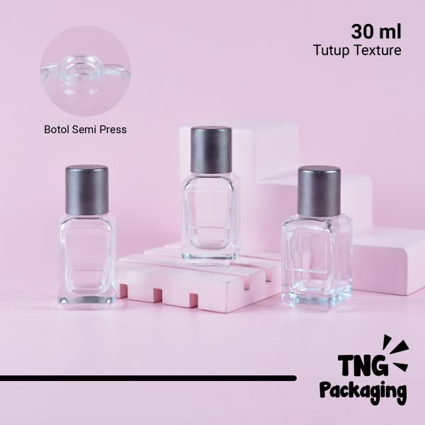 [SEMI PRESS] Botol Parfum Kotak Tutup Texture - 30 ml - Image 2