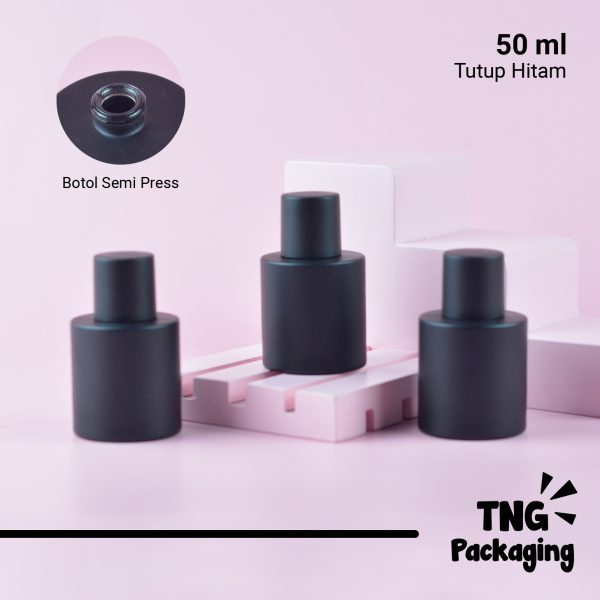 [SEMI PRESS] Botol Parfum Tabung Tutup Hitam - 50 ml - Image 2