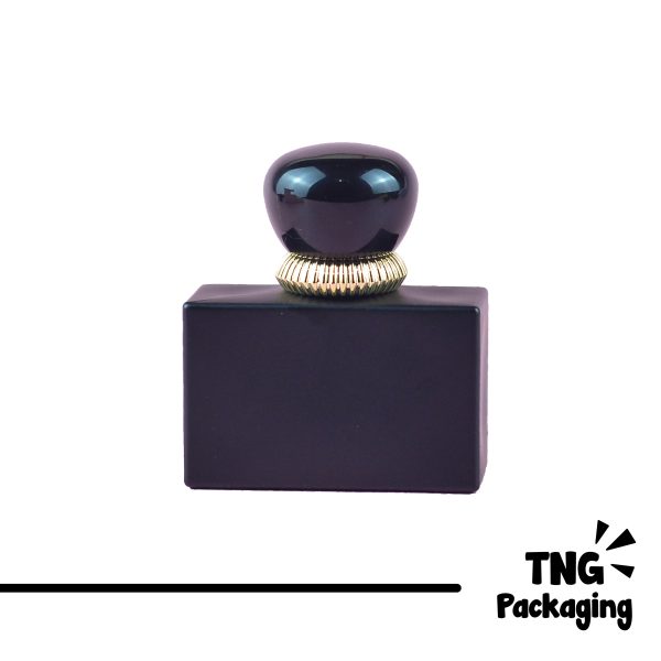 [SEMI PRESS] Botol Parfum Kotak Hitam Aksen Gold - 50 ml