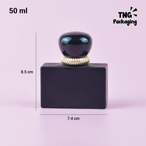 [SEMI PRESS] Botol Parfum Kotak Hitam Aksen Gold - 50 ml - Image 3