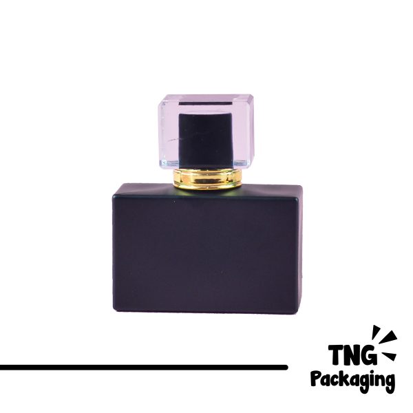 [SEMI PRESS] Botol Parfum Kotak Hitam Tutup Acrylic - 50 ml