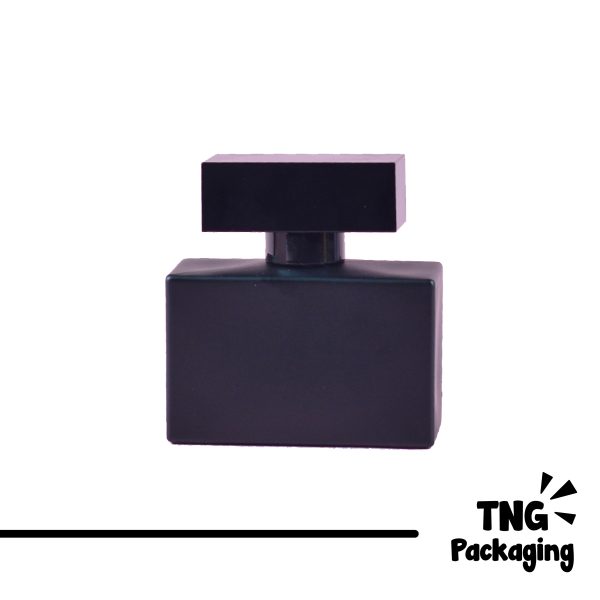 [SEMI PRESS] Botol Parfum Kotak Hitam Tutup Hitam - 50 ml