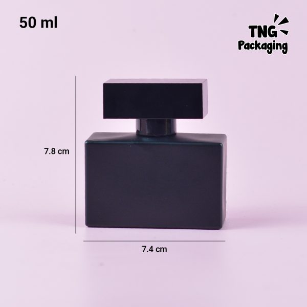 [SEMI PRESS] Botol Parfum Kotak Hitam Tutup Hitam - 50 ml - Image 3