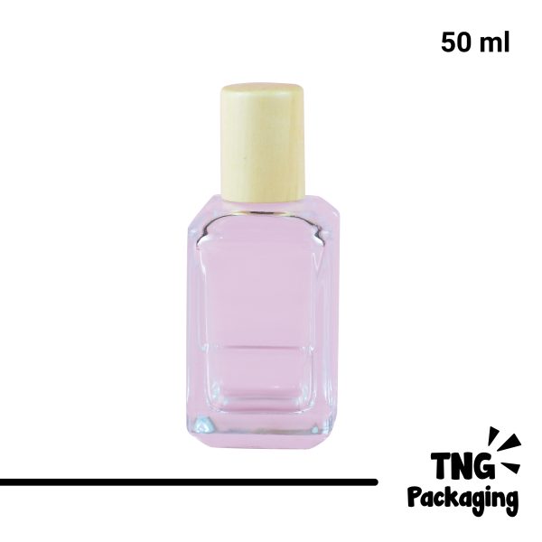 [SEMI PRESS] Botol Parfum Kotak Tutup Kayu - 50 ml