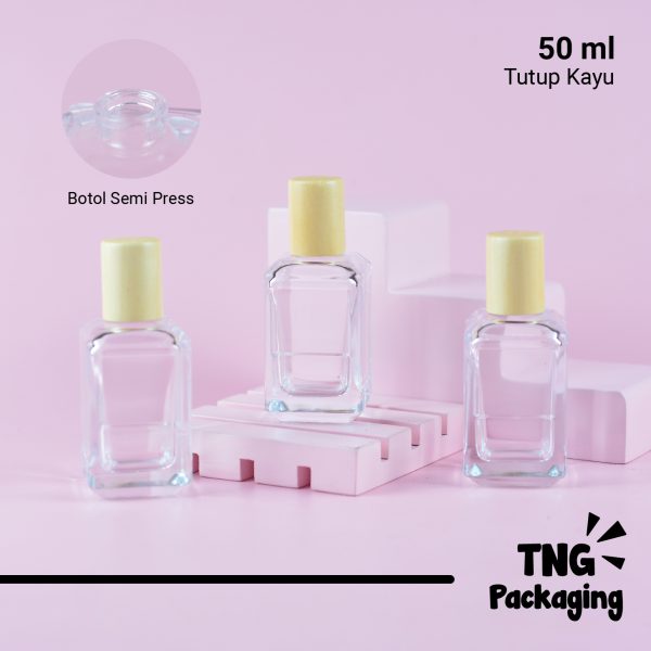 [SEMI PRESS] Botol Parfum Kotak Tutup Kayu - 50 ml - Image 2