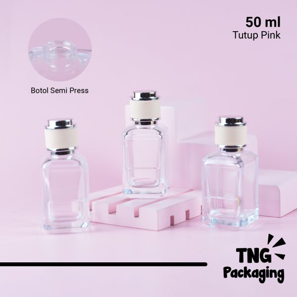 [SEMI PRESS] Botol Parfum Kotak Tutup Pink - 80 ml - Image 2