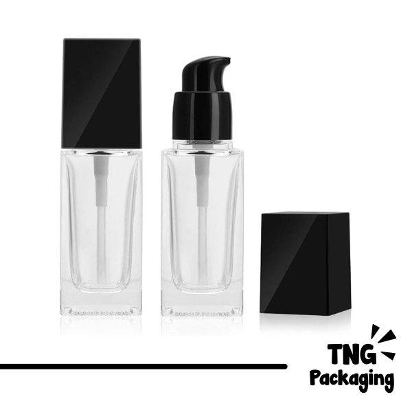 Botol Pump Kaca Kotak - 30 ml