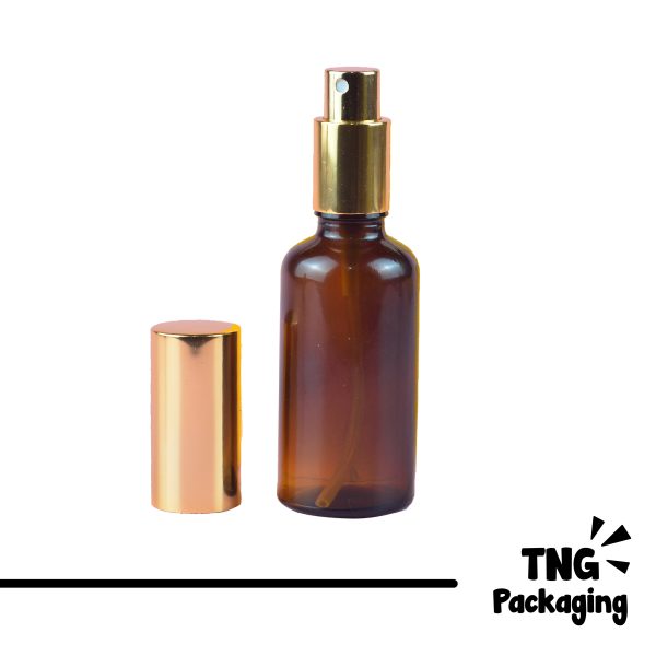 Botol Kaca Amber Spray Gold - 30ml 50ml 100ml