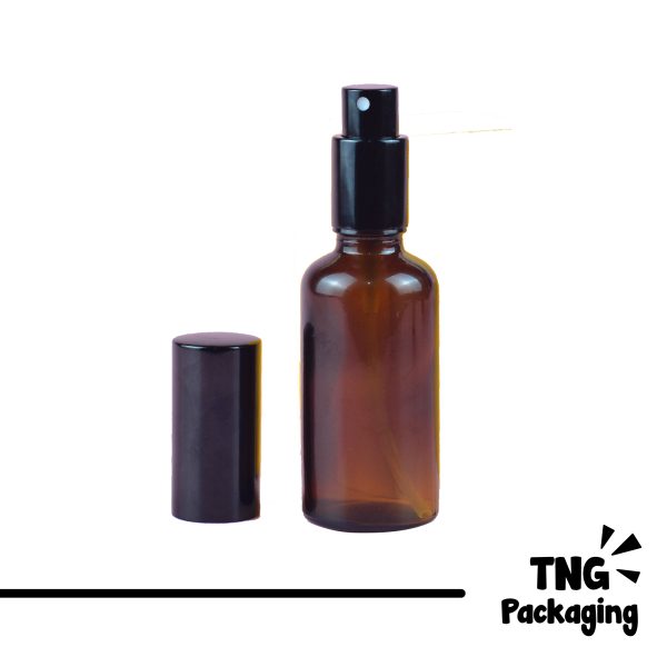 Botol Kaca Amber Spray Hitam - 30ml 50ml 100ml