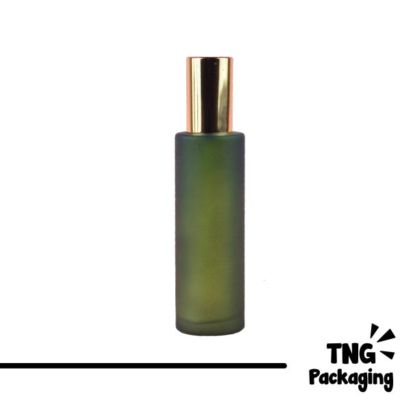 Botol Kaca Hijau Pump Gold - 100 ml