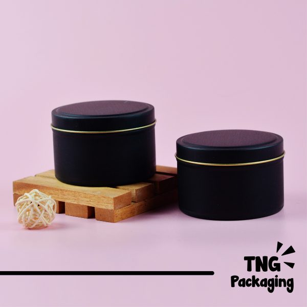 Jar Aluminium Hitam List Gold - 150 ml - Image 2