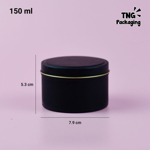 Jar Aluminium Hitam List Gold - 150 ml - Image 4