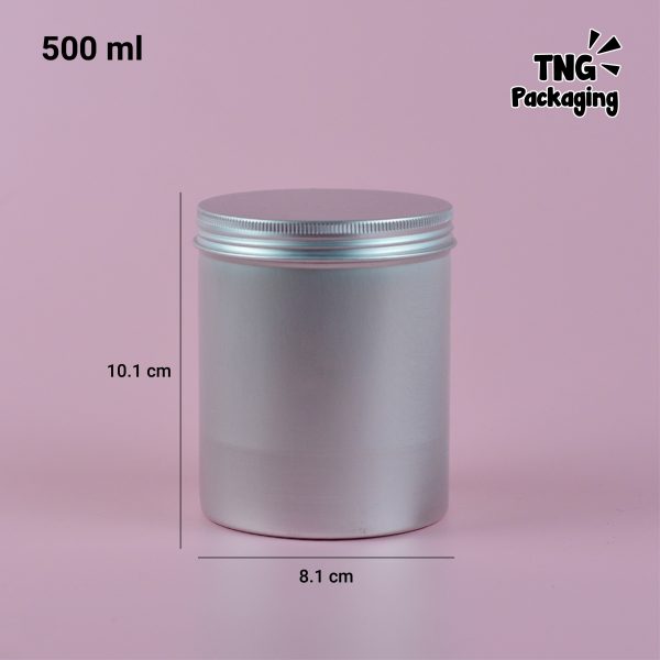 Jar Aluminium Silver Ulir - 500 ml - Image 3