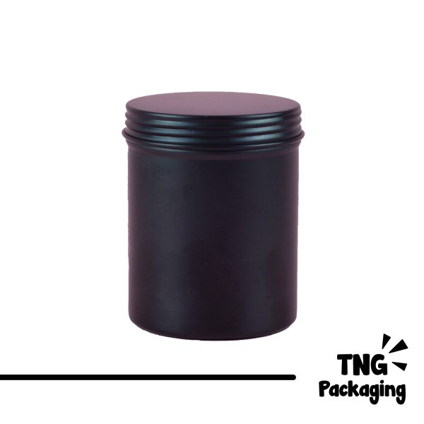 Jar Aluminium Hitam Ulir -  250 ml