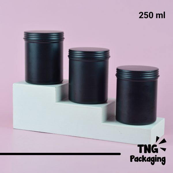 Jar Aluminium Hitam Ulir -  250 ml - Image 2